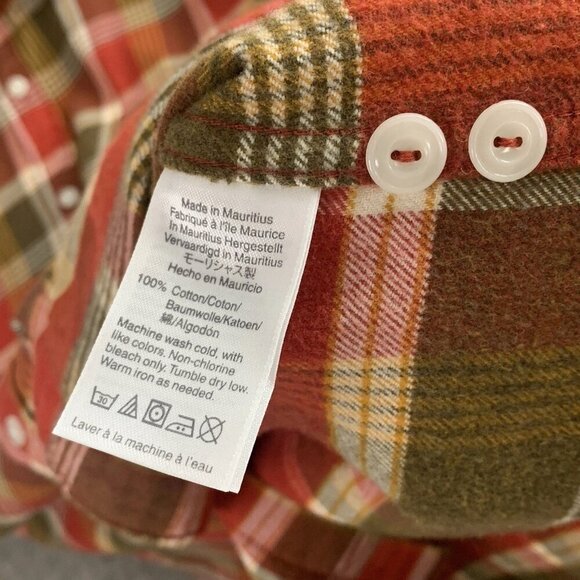 Wallace & Barnes J Crew Flannel Shirt Men XL Red Plaid Check Button Up Slim Fit - Picture 8 of 10
